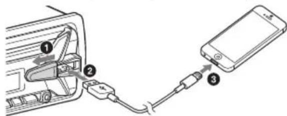 SONY MEXM100BT - Conexión de un dispositivo USB - 1
