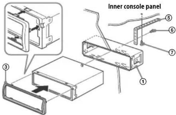 SONY MEXM100BT - Mounting the unit in the dashboard or the cutout hole on boat - 2