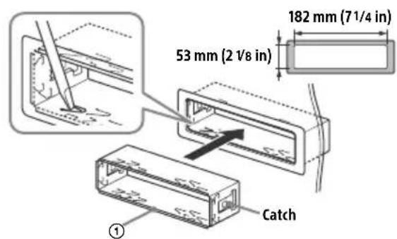 SONY MEXM100BT - Mounting the unit in the dashboard or the cutout hole on boat - 1