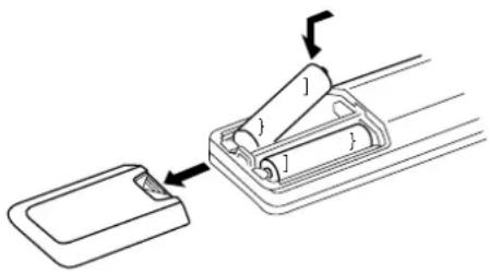SONY STRDE305 - Mise en place des piles dans la télécommande - 1