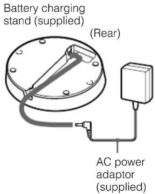 SONY DRBT10CX - Connect the supplied AC power adaptor with the battery charging stand. - 1