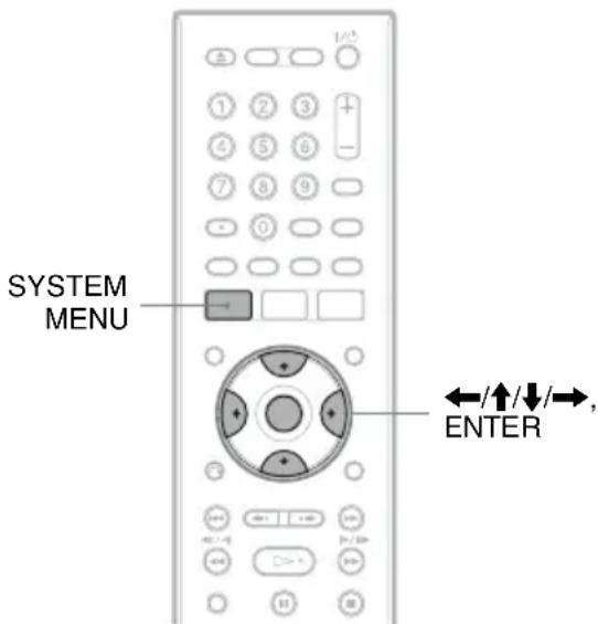 SYSTEM MENU ENTER