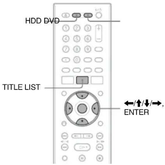 HDD DVD TITLE LIST ENTER