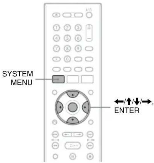 SYSTEM MENU ENTER