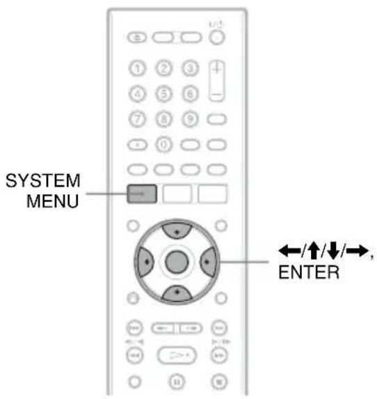 SYSTEM MENU ENTER