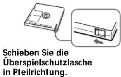 SONY ZSM35 - Schützen einer bespielten MD vor dem Überspielen - 1