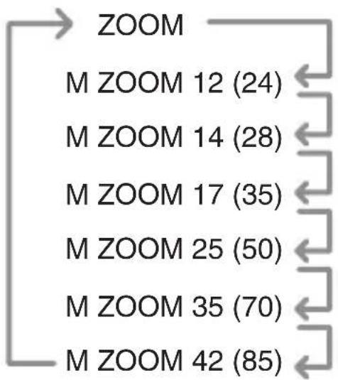 PANASONIC Lumix DMWFL360E - Puede seleccionarse cualquier de los siguientes ajustes del ZOOM: - 1