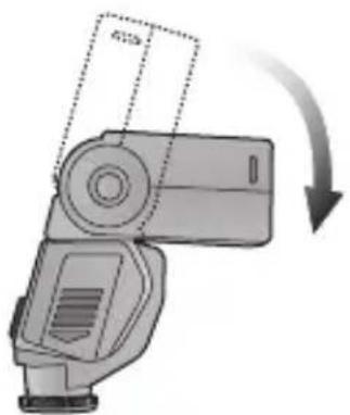 PANASONIC Lumix DMWFL360E - Apunte la cabeza hacia abajo hasta que vaya (7 grados hacia abajo). - 1