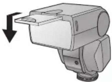 PANASONIC Lumix DMWFL360E - Pull out the wide panel and then push it down. - 1