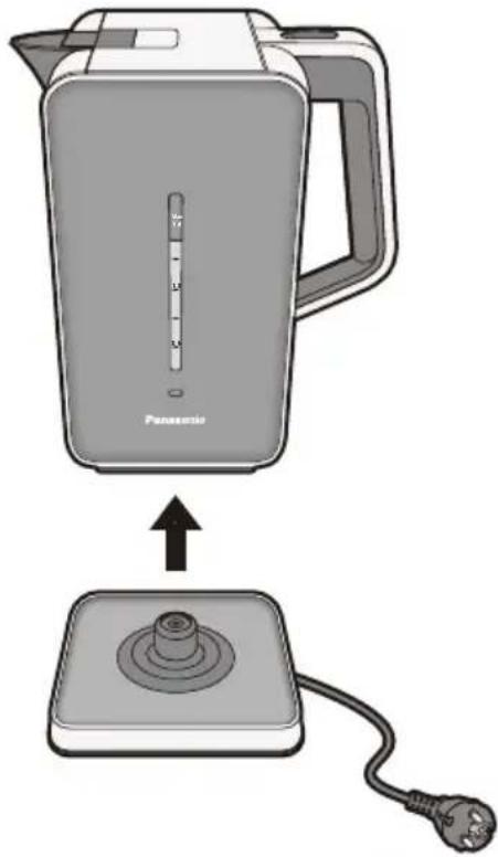PANASONIC NCDK1BXC - Retire el hervidor de la base de encendido y vierta el agua. - 1