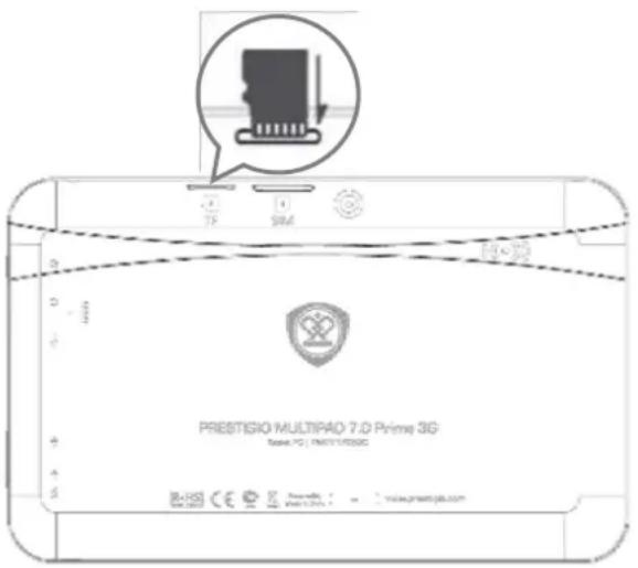 PRESTIGIO MultiPad 7.0 Prime - Insérer la carte Micro SD/SDHC - 1