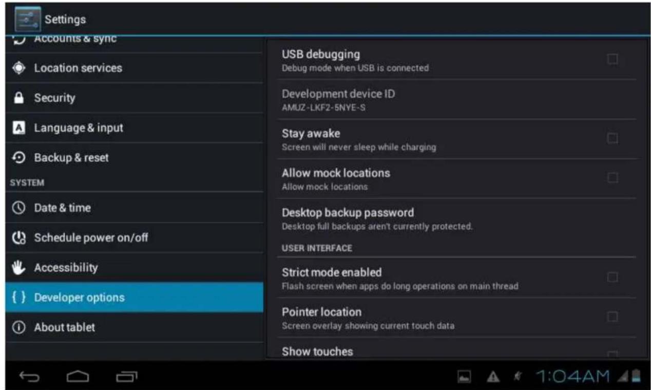 PRESTIGIO MultiPad 7.0 Prime - Options de développeur - 1
