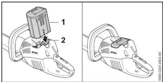 STIHL HSA 86 - Introduzione della batteria - 1