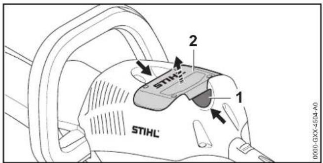 STIHL HSA 86 - Az akkumulátor kivétele - 1