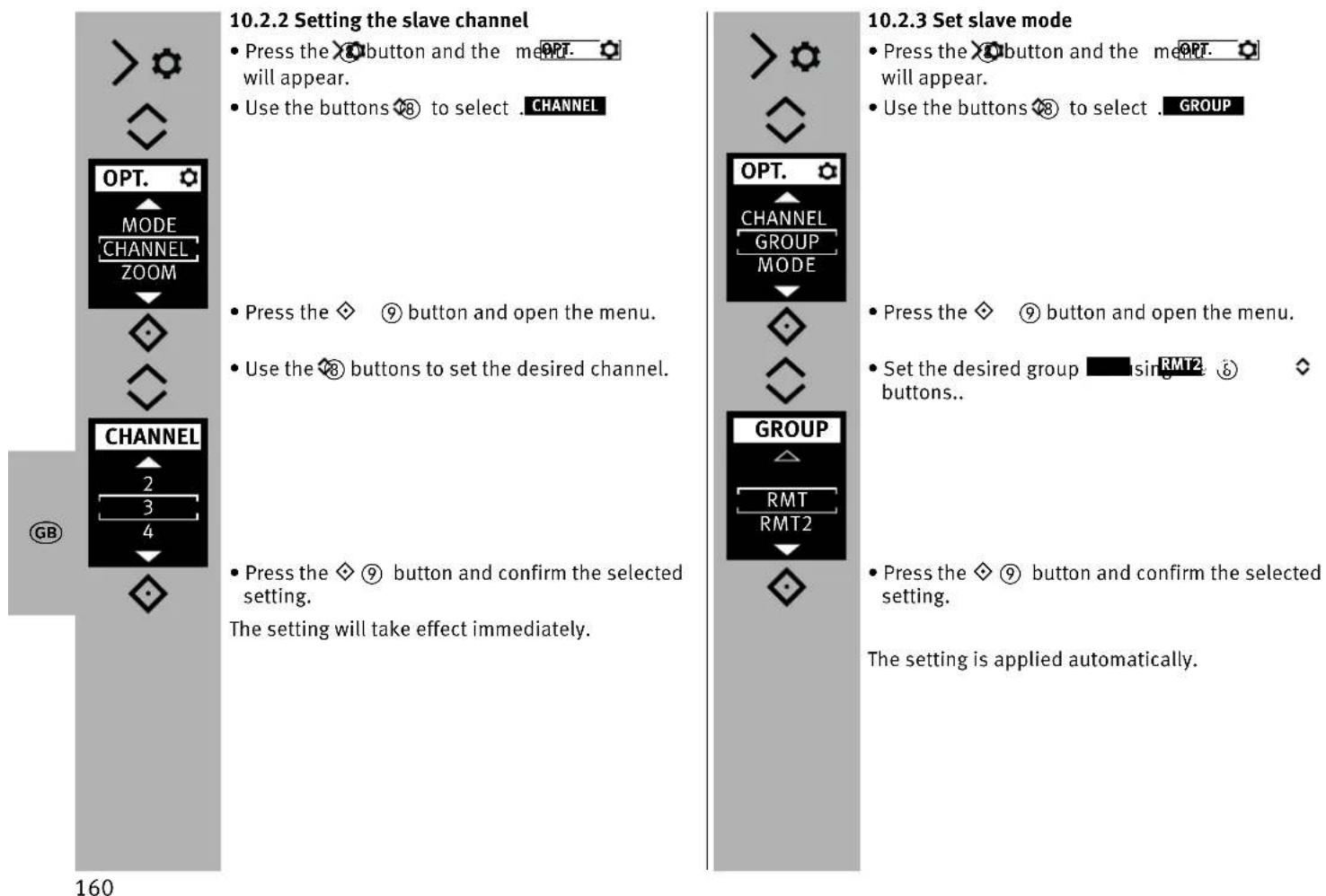METZ Mecablitz M400 - Remote slave flash mode settings - 1