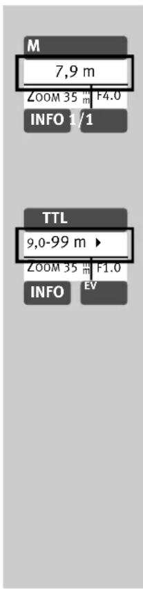 METZ Mecablitz 52 AF1 Sony digital - Indicación de alcance en发展模式 de configuracionTTL - 1