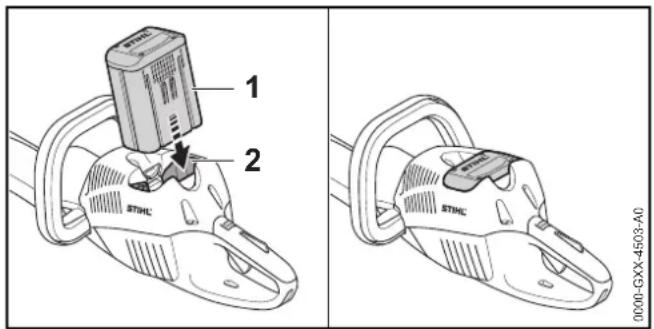 STIHL HSA 66 - Akku einsetzen - 1
