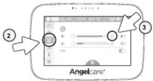 ANGELCARE AC417 - CÓM O AJUSTAR EL VOLUMEN DEL PARI LANTE DE LA CAMARA: - 1