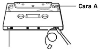 SONY TCRE340 - Para proteger la grabacion de la cara A o de la B - 1