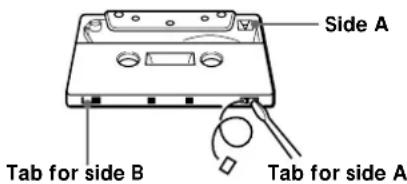 SONY TCRE340 - To protect a recording on side A or B - 1