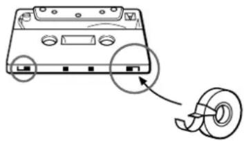 SONY TCRE340 - Para grabar un casete carente de lengüetas de proteccion contra el borrado - 1