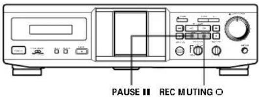 SONY TCRE340 - Insertion d'un espace vierge pendant I'enregistrement (Enregistrement silencieux) - 1