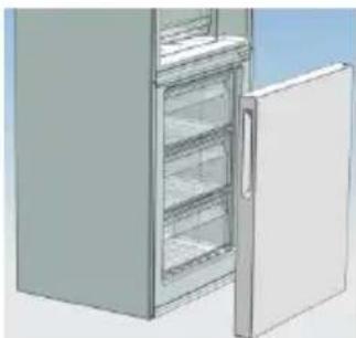 CANDY CMNV 6184X - REVERSING THE DOOR SWING Dissemble the Refrigerator Door - 8