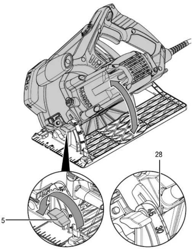 TROTEC PCSS 101400 - Réglage de l'angle de coupe - 2