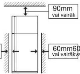 SHARP SJXE680MBK - Nodrošiniet ap ledusskapi pienācīgu ventilāciju. - 1