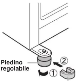 SHARP SJXE680MBK - Ruotare I due piedini regolabili della parte anteriore per creare lo spazio per inserire I due supporti per piedini. - 1