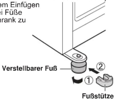 SHARP SJXE680MBK - Drehen Sie die zwei verstellbaren Füße der Vorderseite, um Platz zu schaffen, um die Fußstützen einzufügen. - 1