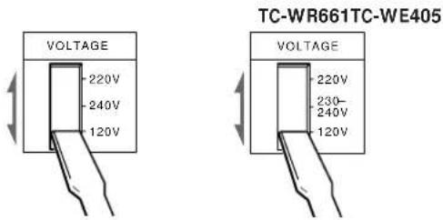 SONY TCWR661 - Ajuste del selector de tensión (modelos suministrados con selector de tensión solamente) - 1