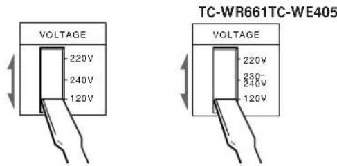 SONY TCWR661 - Setting the voltage selector (only on models supplied with a voltage selector) - 1