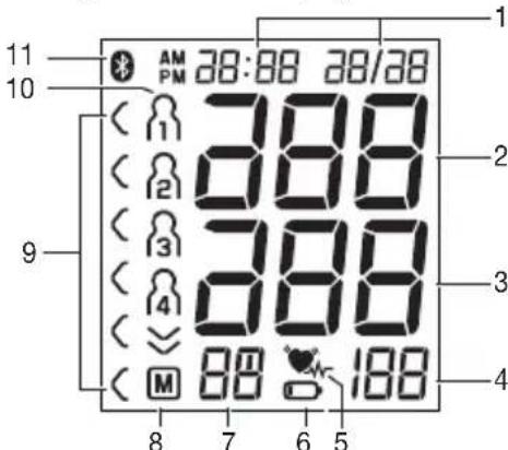 SANITAS SBM 67 - Anzeigen auf dem Display: - 1