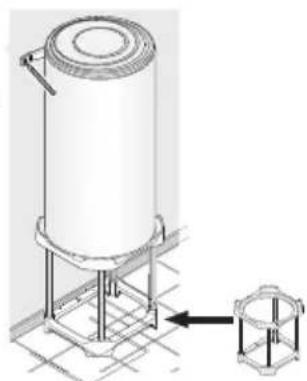 THERMOR Duralis 100L - Cas particulier: Pose d'un chauffe-eau vertical mural sur trépied - 1