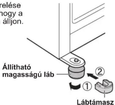 SHARP SJXE700MSL - Forditsa el az elulso két allthato lábat a lábtámaszok behelyezéséhez szükséges hely megteremteséhez. (A lábtámaszokat a hütöszekrény hütöterébe csomagolva találja.) - 1