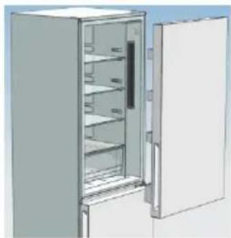 CANDY CMNET 6182XWIFI - INVERSION DEL GIRO DE LA PUERTA Desmontaje de la puerta del refrigerador - 6