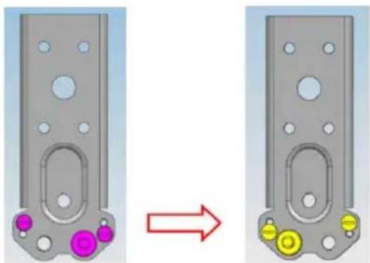 CANDY CMNET 6182WWIFI - Montage der Tur sowie des Zubehörs des unteren Scharnieres in der entsprechenden Position - 3