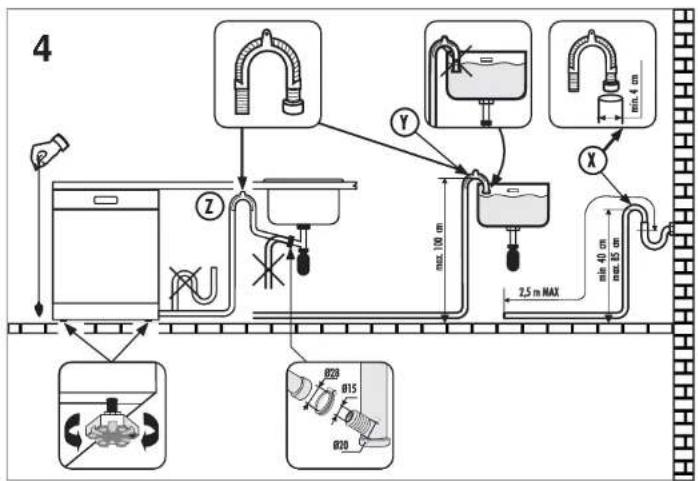 HOOVER HOD 6 BL186 - Collegamento allo scarico d'acqua - 1