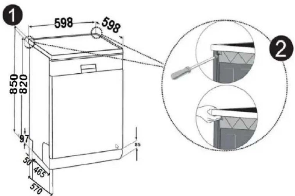 SABA LVS15C39VE16W - Installation sous un plan de travail - 1