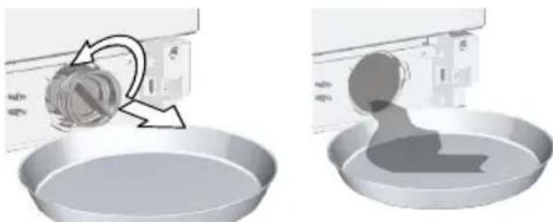 SABA LFS712BE17W - Si le produit ne dispose pas de tuyau de vidange en cas d'urgence, procédez comme suit pour évacuer l'eau : - 1