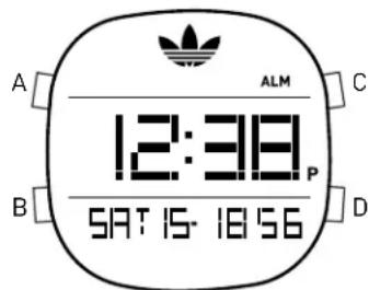 ADIDAS ADH2094 - EINSTELLEN DES WECKERS/ALARMS - 2