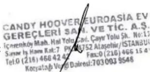CANDY FXE623X - CANDY-HOOVER-EUROASIA EV GEREÇLERİ SAN VE TİC. A.Ş. - 1