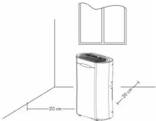 Klarstein AeroDry 10 10033251 - Posicionamento del deshumidificador - 1