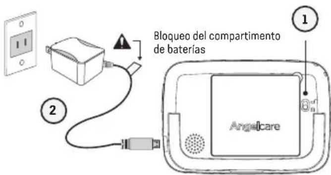 Bloqueo del compartimento de baterías 1 2 Angelcare