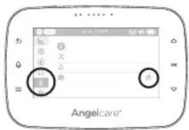 ANGELCARE AC315 - PARA ACTIVAR/DESACTIVAR EL INDICADOR DE TEMPERATURA DE LA CÁMARA Y EL MODO DE CAMBIO DE COLOR: - 1
