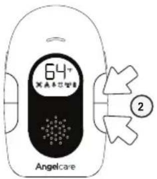 ANGELCARE AC117 - POUR ACTIVER OU DÉSACTIVER L'ALARME DE TEMPERATURE DE LA PIECE : - 1