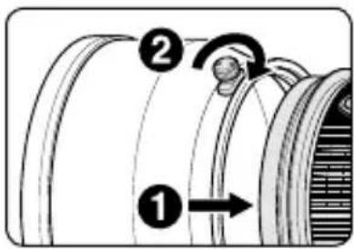 NIKON Nikkor AFS 200mm f2G ED VR II - Attaching the hood - 1