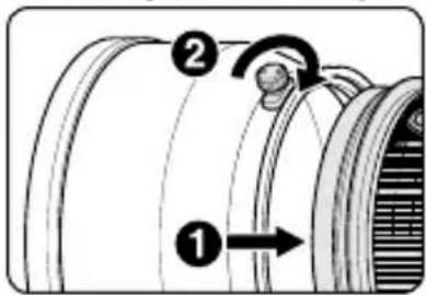NIKON Nikkor AFS 200mm f2G ED VR II - Anbringen der Gegenlichtblende - 1