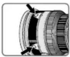 NIKON Nikkor AFS 200mm f2G ED VR II - ■ Comutatorul de selectare a operării focalizării și butonul de operare a focalizării (Consultați pagina 164 pentru aparate foto compatibile.) - 2